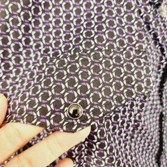 Roper‎ Button down Long sleeve Black Snap Button Pattern Men's Dress Shirt XL - Picture 6 of 7